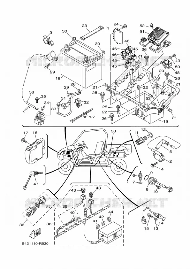 PARTIE ELECTRIQUE 1 Yamaha SIDE BY SIDE 700 2020 VIKING  YX70MPAL / YXM700E