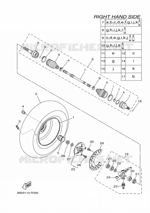 ROUE AVANT 2 Yamaha SIDE BY SIDE 700 2020 VIKING  YX70MPAL / YXM700E
