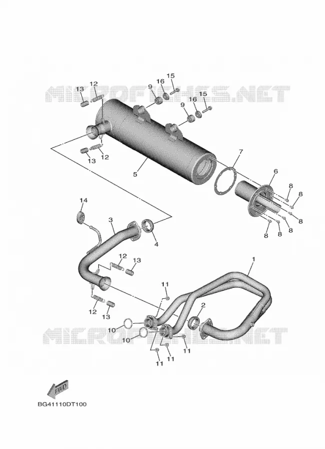 ECHAPPEMENT Yamaha SIDE BY SIDE 850 2020 WOLVERINE  YX85EPSL / YXE850ENS