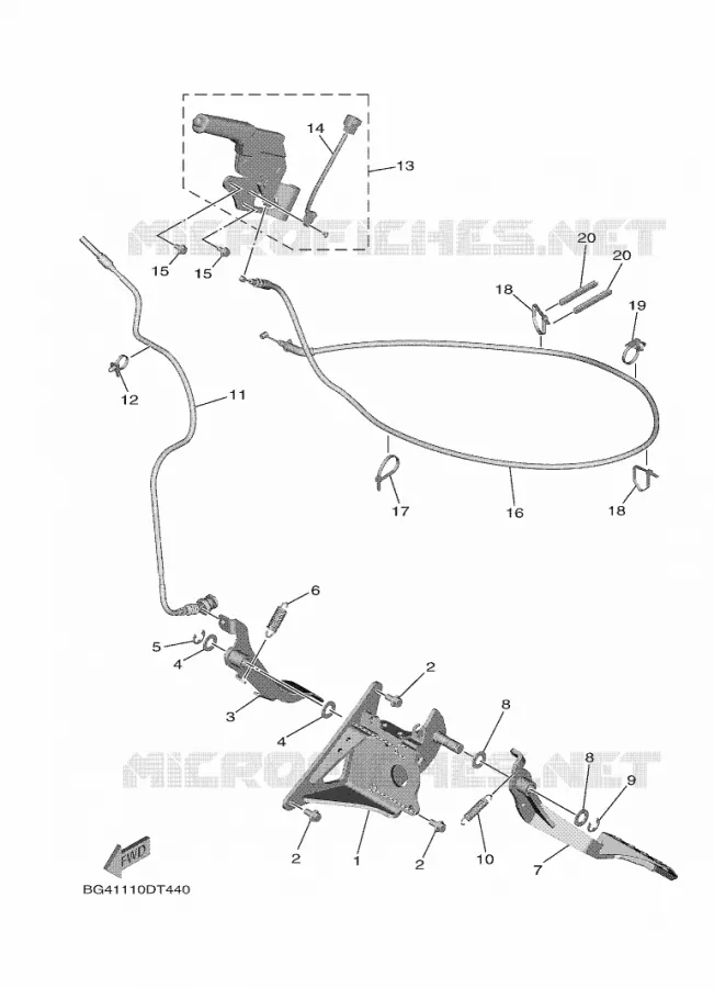 PEDALE / CABLE Yamaha SIDE BY SIDE 850 2020 WOLVERINE  YX85EPSL / YXE850ENS