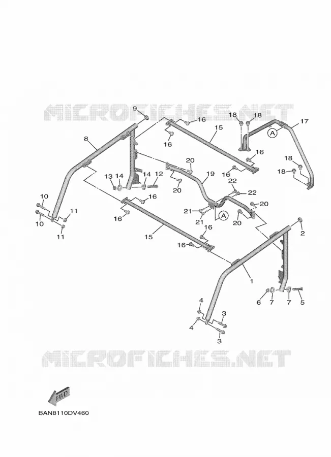 PARE CHOCS 2 Yamaha SIDE BY SIDE 850 2020 WOLVERINE  YX85EPL / YXE850EBN