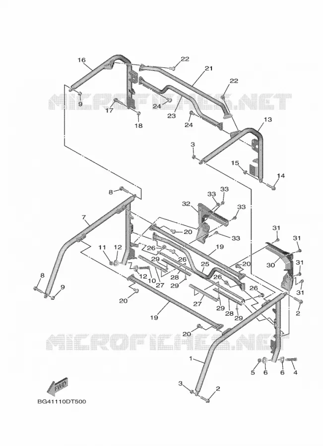 PARE CHOCS 2 Yamaha SIDE BY SIDE 850 2020 WOLVERINE  YX85FPSL / YXF850ES