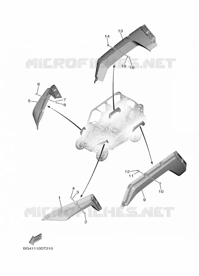 GARDE BOUE Yamaha SIDE BY SIDE 850 2020 WOLVERINE  YX85FPACL / YXF850E