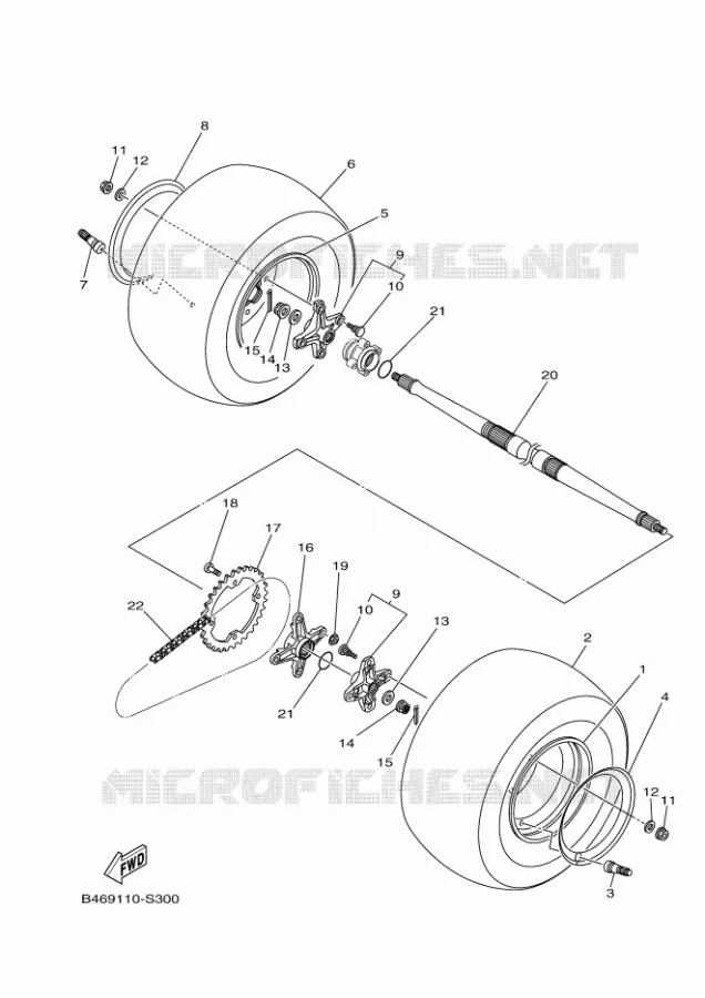 ROUE ARRIERE Yamaha QUAD 700 2020 RAPTOR  YF70RSL / YFM700R