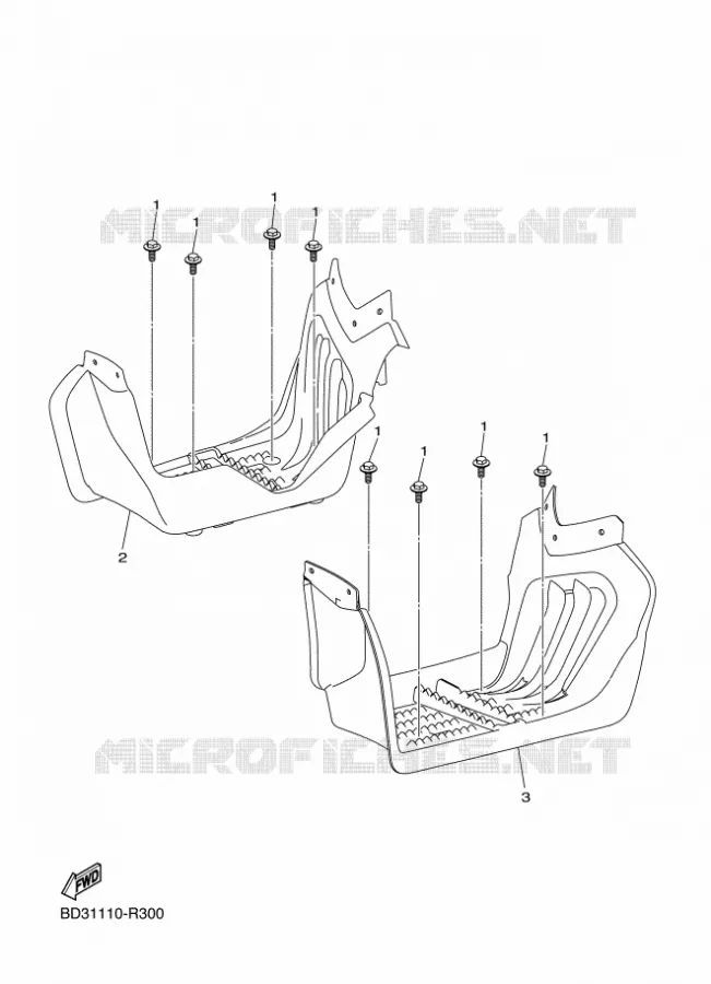 SUPPORT / REPOSE PIEDS Yamaha QUAD 90 2020 RAPTOR  YF09RL / YFM90R