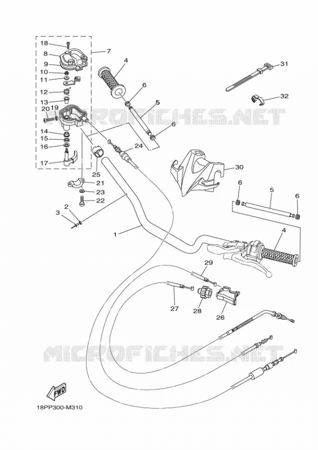 GUIDON ET CABLES Yamaha QUAD 450 2020 YFZ  YF45ZL