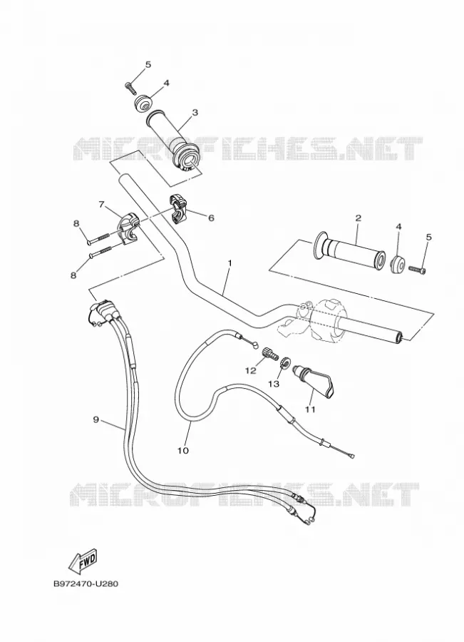 GUIDON ET CABLES Yamaha MOTO 250 2025 FZ  FZN250-A