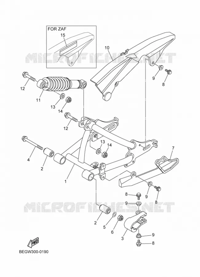 BRAS OSCILLANT / AMORTISSEUR Yamaha MOTO 50 2025 TTR  TT-R50E