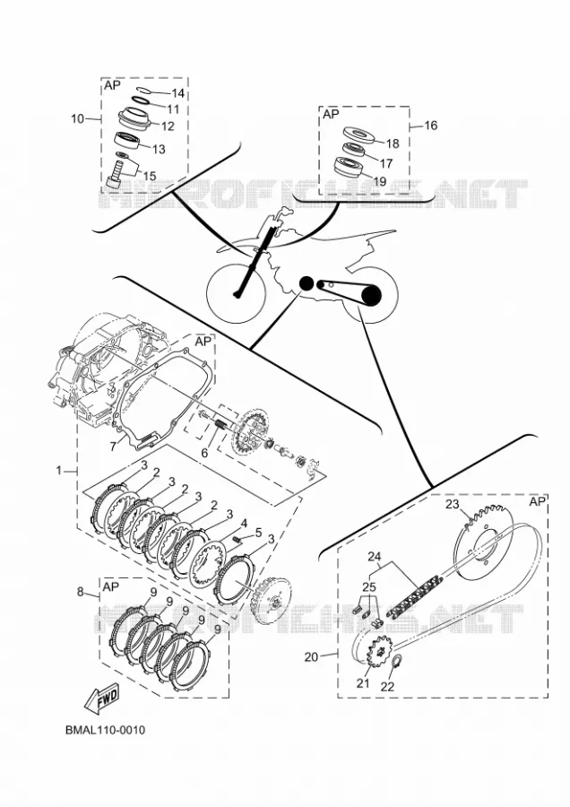 KIT PIECES D'ENTRETIEN Yamaha MOTO 110 2025 TTR  TT-R110E