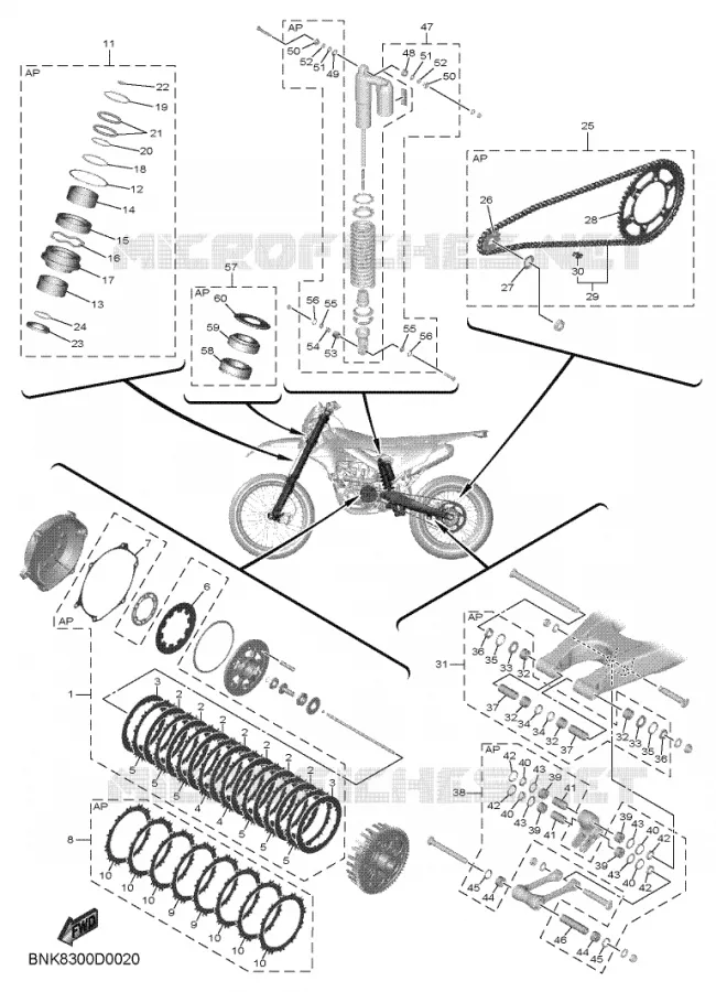 KIT PIECES D'ENTRETIEN Yamaha MOTO 450 2025 WRF  WR450F