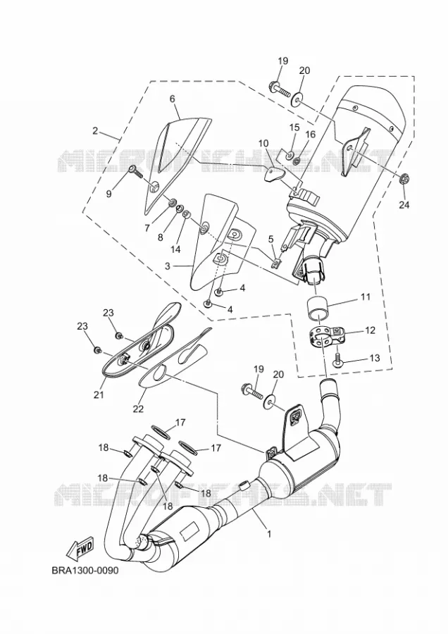 ECHAPPEMENT Yamaha MOTO 300 2025 R3  YZF320-A