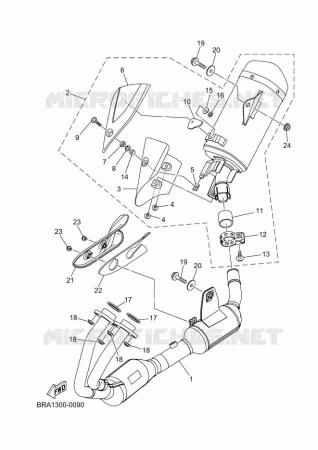 ECHAPPEMENT Yamaha MOTO 300 2025 R3  YZF320-A