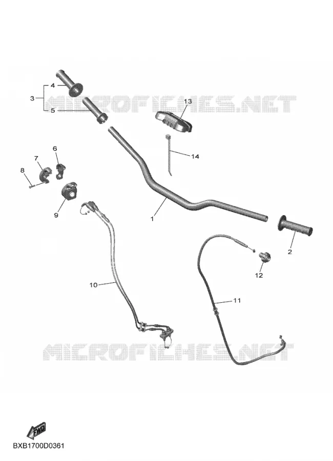 GUIDON ET CABLES Yamaha MOTO 250 2025 WRF  WR250F