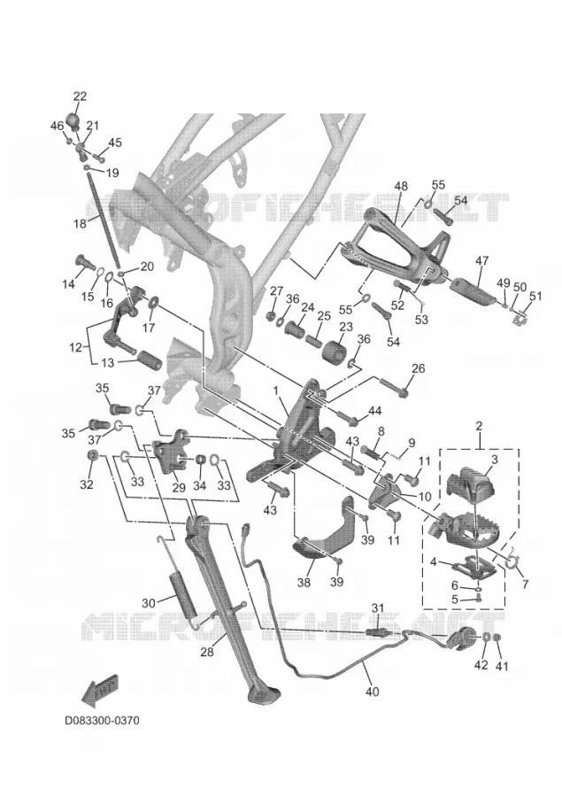 SUPPORT / REPOSE PIEDS Yamaha MOTO 700 2025 TENERE  XTZ690
