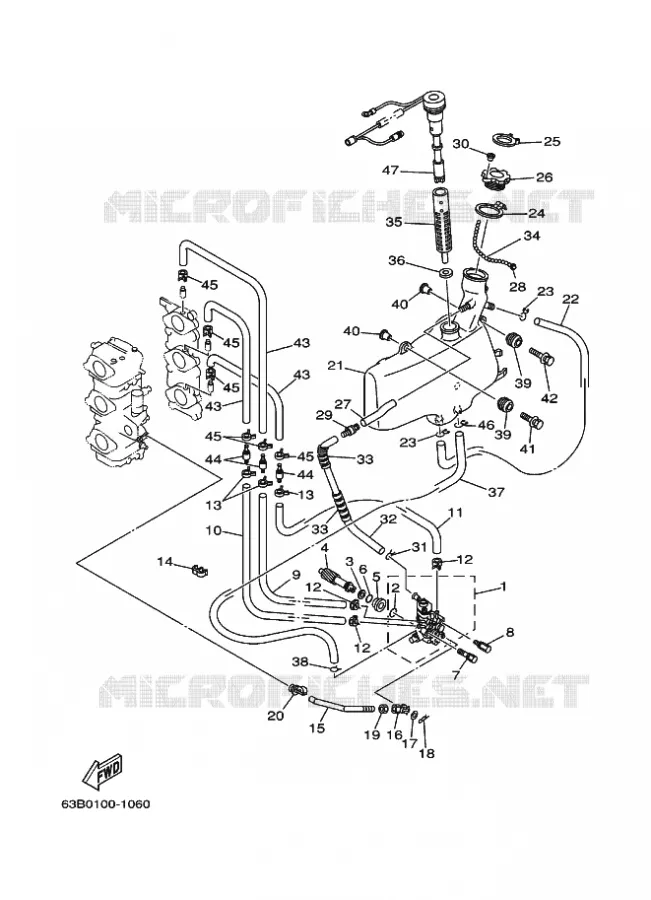 POMPE A HUILE 1 Yamaha OUTBOARD ENGINES 40hp (29.4kW) 2011 40  40VMHOS
