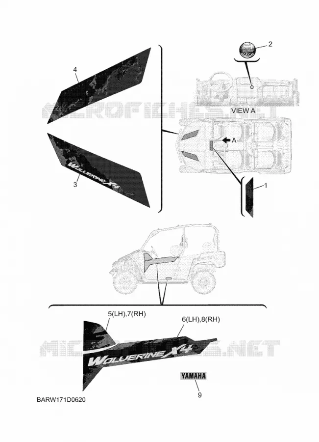 EMBLEME Yamaha SIDE BY SIDE 850 2025 WOLVERINE  YXF850ES / YX85FSS