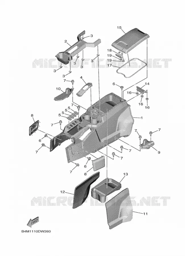 COUVERCLE LATERAL 3 Yamaha SIDE BY SIDE 1000 2025 WOLVERINE  YXE1000EWS / YX10ERSS