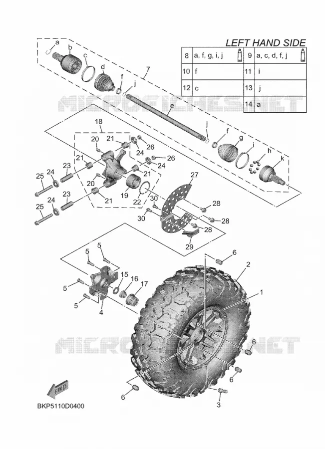ROUE ARRIERE Yamaha SIDE BY SIDE 1000 2025 WOLVERINE  YXF1000ELS