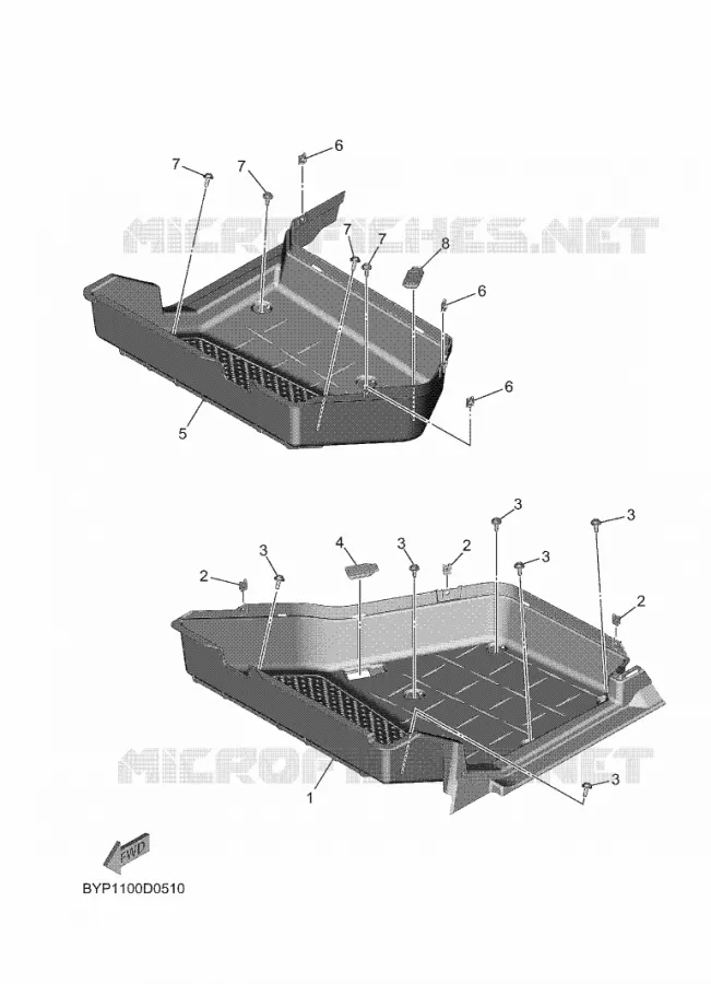SUPPORT / REPOSE PIEDS 2 Yamaha SIDE BY SIDE 1000 2025 WOLVERINE  YXF1000ELS