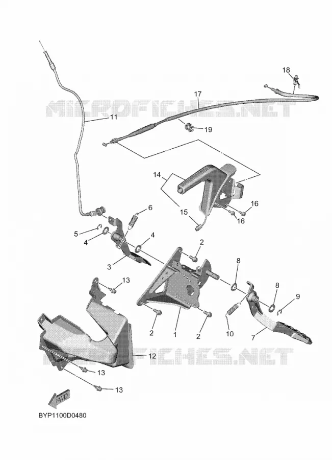 PEDALE / CABLE Yamaha SIDE BY SIDE 1000 2025 WOLVERINE  YXF1000ELS