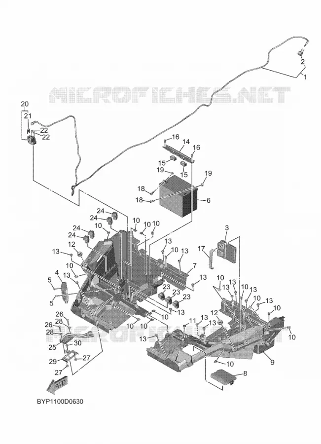 PARTIE ELECTRIQUE 2 Yamaha SIDE BY SIDE 1000 2025 WOLVERINE  YXF1000ELS