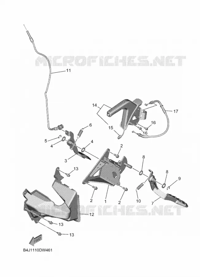 PEDALE / CABLE Yamaha SIDE BY SIDE 1000 2025 WOLVERINE  YXF1000EWS