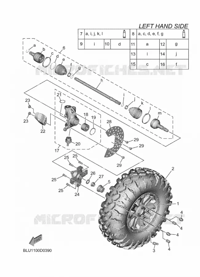 ROUE AVANT Yamaha SIDE BY SIDE 1000 2025 WOLVERINE  YXF1000EWS