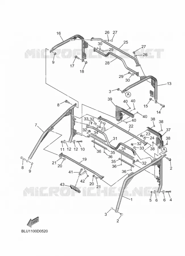 PARE CHOCS 2 Yamaha SIDE BY SIDE 1000 2025 WOLVERINE  YXF1000EWS
