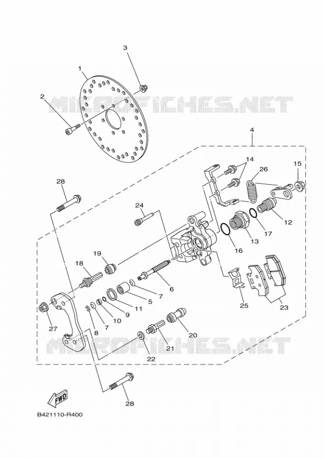 ETRIER DE FREIN ARRIERE 2 Yamaha SIDE BY SIDE 700 2025 VIKING  YXM700ES