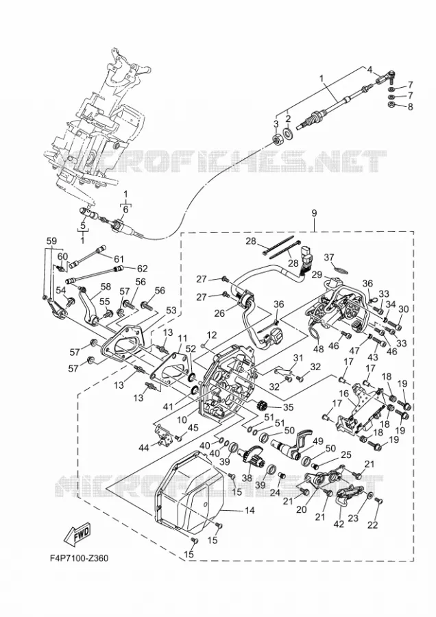 CABLE DE COMMANDE Yamaha WAVERUNNER 1900 2025 GP  GP1900B-B