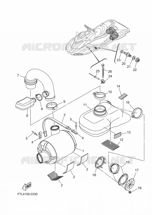 ECHAPPEMENT 3 Yamaha WAVERUNNER 1900 2025 GP  GP1900B-B