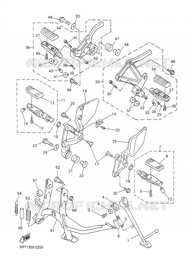 SUPPORT / REPOSE PIEDS Yamaha MOTO 600 2002 FAZER  FZS600