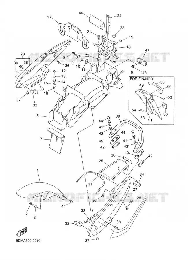 GARDE BOUE Yamaha MOTO 600 2000 FAZER  FZS600SP
