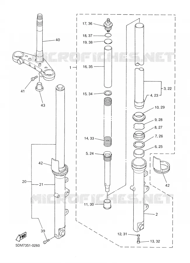 FOURCHE Yamaha MOTO 600 2000 FAZER  FZS600SP