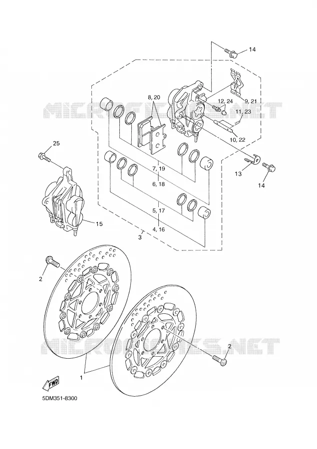 ETRIER DE FREIN AVANT Yamaha MOTO 600 2000 FAZER  FZS600SP