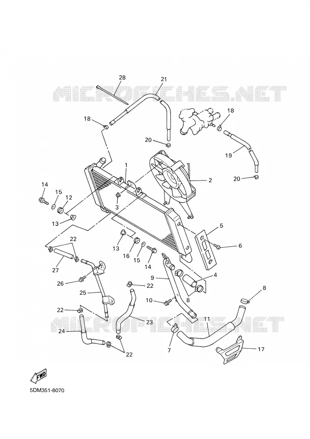 RADIATEUR / DURITES Yamaha MOTO 600 2000 FAZER  FZS600SP