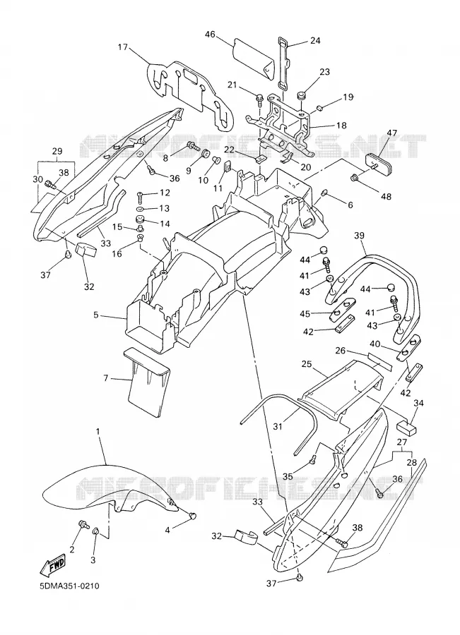 GARDE BOUE Yamaha MOTO 600 2000 FAZER  FZS600SP
