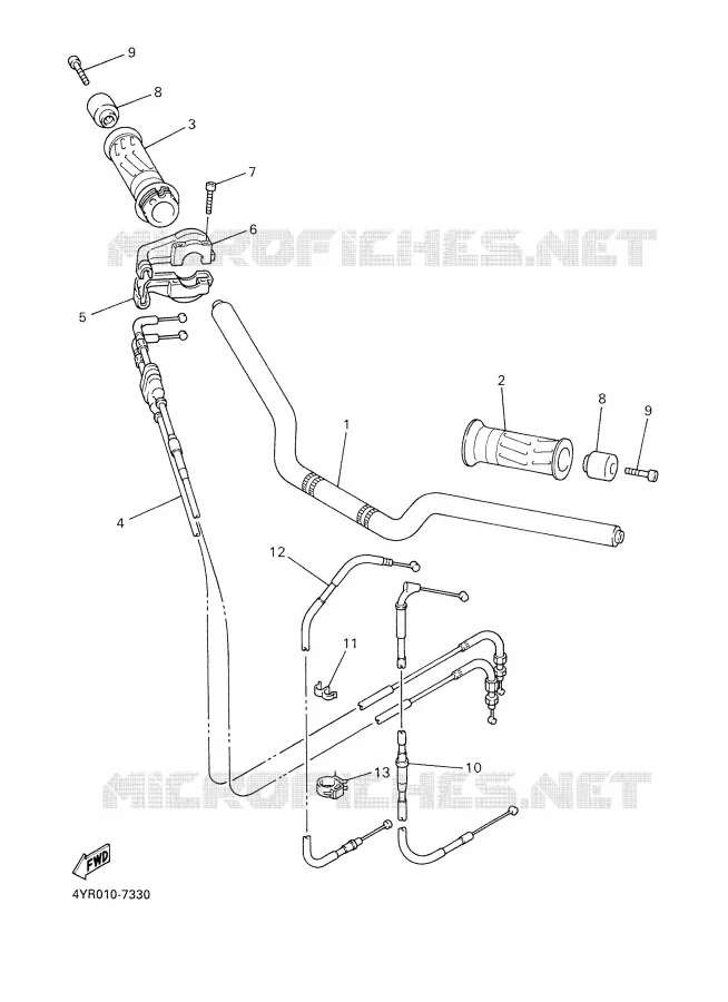 GUIDON ET CABLES Yamaha MOTO 600 2000 FAZER  FZS600SP