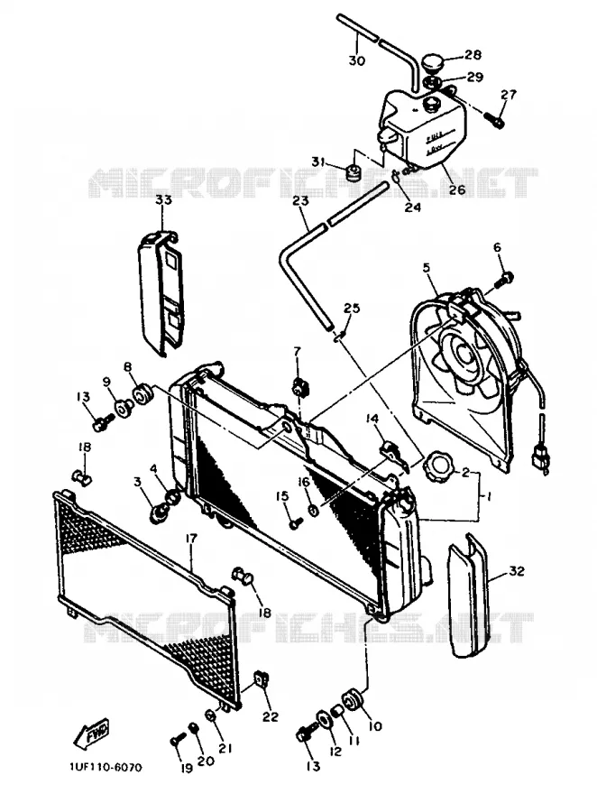 RADIATEUR / DURITES Yamaha MOTO 750 1987 FZX  FZX750
