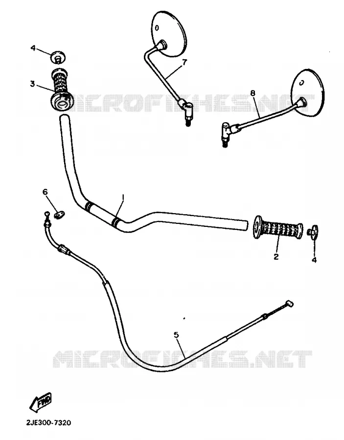 GUIDON ET CABLES Yamaha MOTO 750 1987 FZX  FZX750
