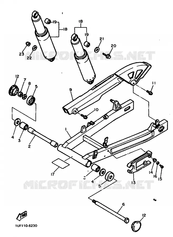 BRAS OSCILLANT / AMORTISSEUR Yamaha MOTO 750 1988 FZX  FZX750
