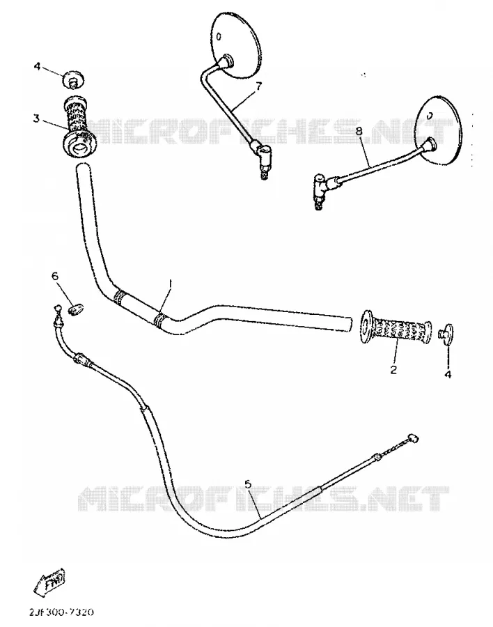 GUIDON ET CABLES Yamaha MOTO 750 1988 FZX  FZX750