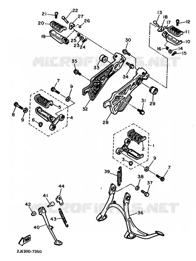 SUPPORT / REPOSE PIEDS Yamaha MOTO 750 1988 FZX  FZX750