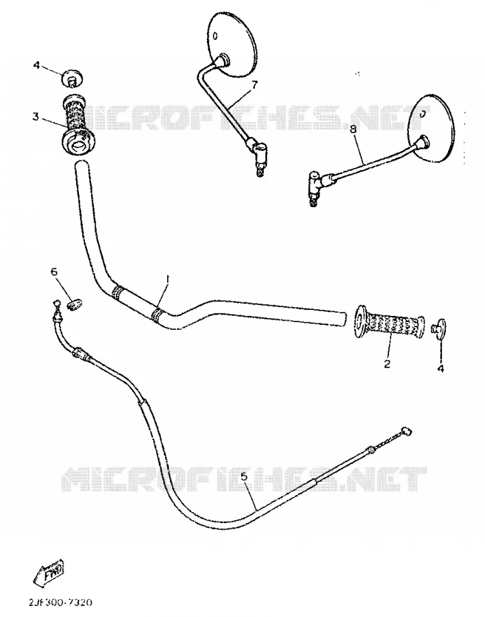 GUIDON ET CABLES Yamaha MOTO 750 1988 FZX  FZX750