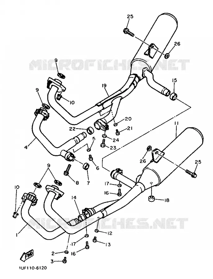 ECHAPPEMENT Yamaha MOTO 750 1988 FZX  FZX750