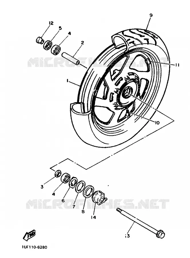 ROUE AVANT Yamaha MOTO 750 1988 FZX  FZX750