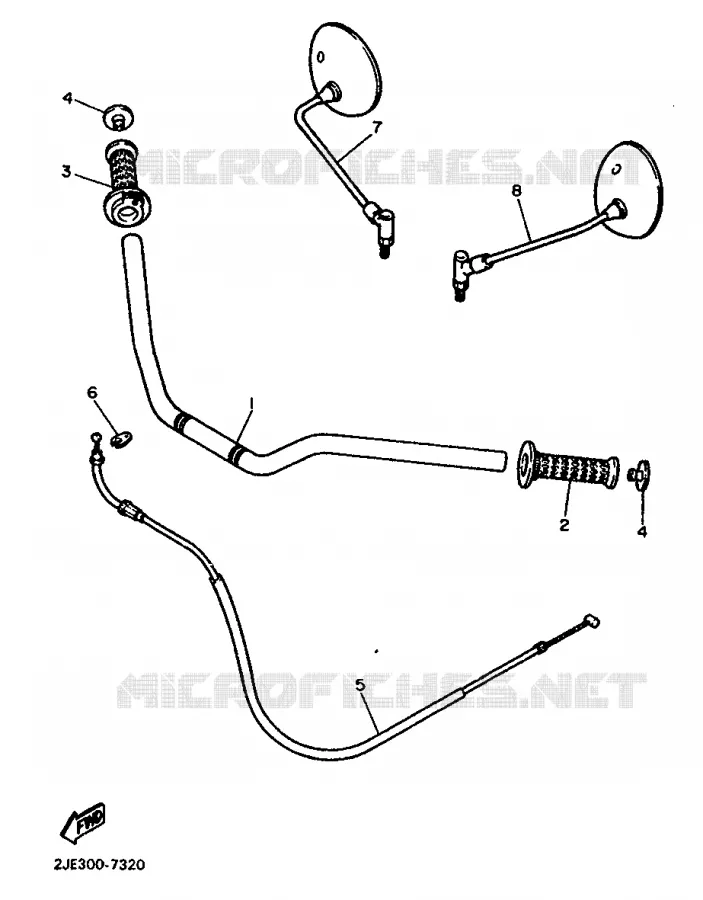GUIDON ET CABLES Yamaha MOTO 750 1988 FZX  FZX750