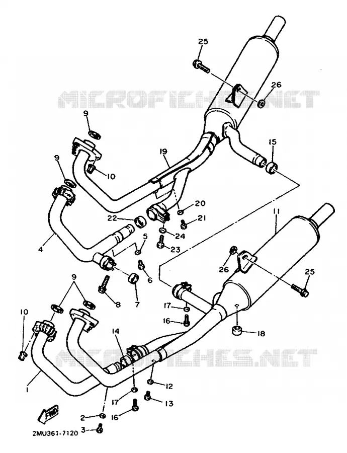 ECHAPPEMENT Yamaha MOTO 750 1988 FZX  FZX750