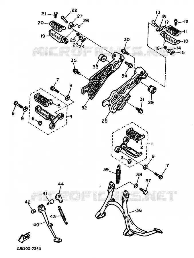 SUPPORT / REPOSE PIEDS Yamaha MOTO 750 1988 FZX  FZX750