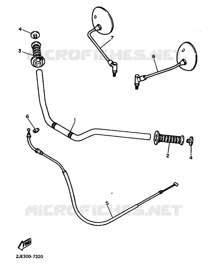 GUIDON ET CABLES Yamaha MOTO 750 1991 FZX  FZX750